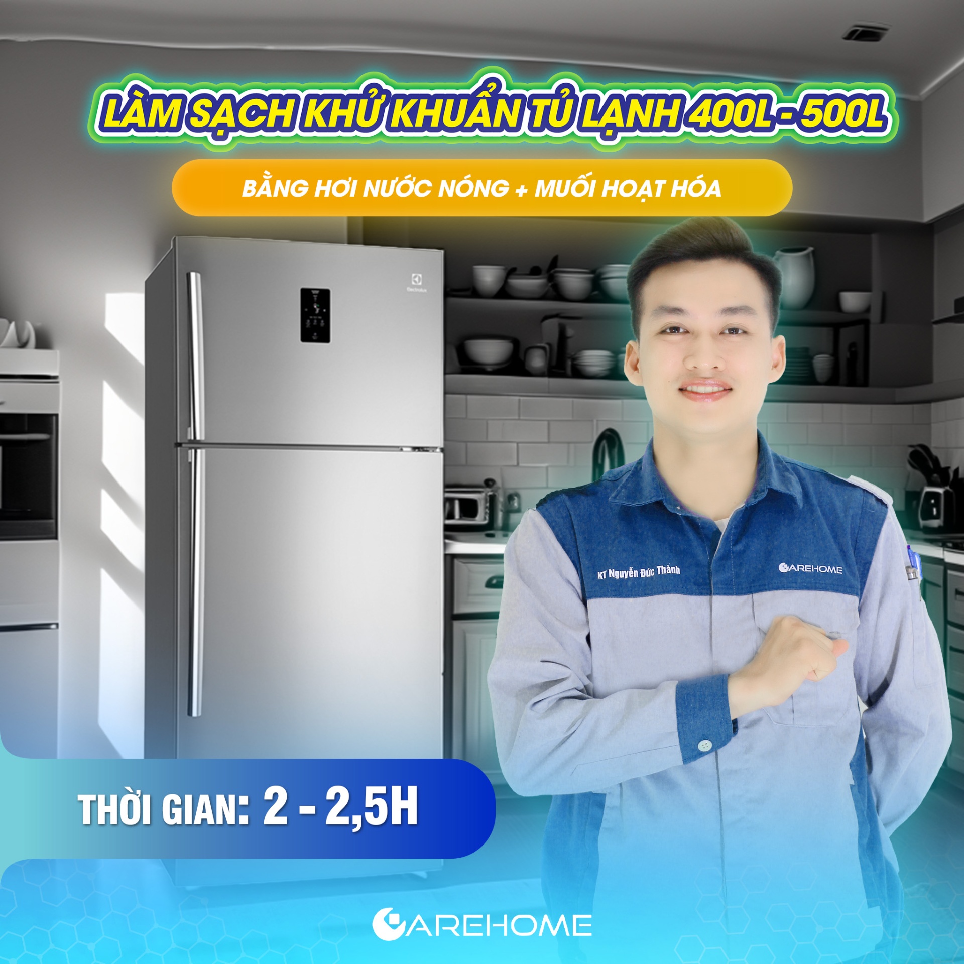 LSKK TỦ LẠNH 400L - 500L BẰNG HƠI NƯỚC NÓNG & MUỐI HOẠT HÓA