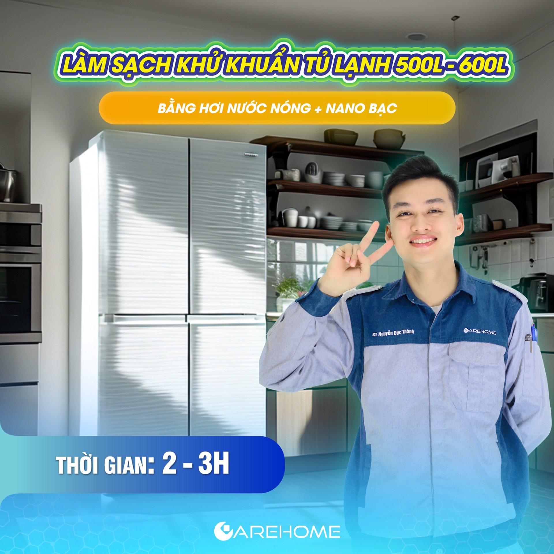 LSKK TỦ LẠNH 500L - 600L BẰNG HƠI NƯỚC NÓNG & NANO BẠC
