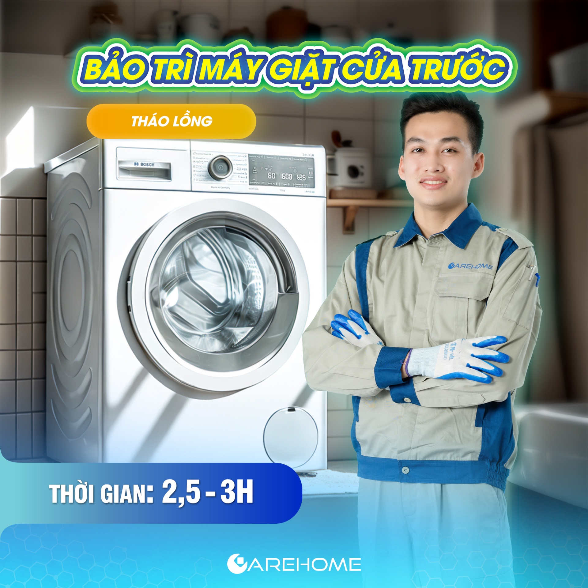 BẢO TRÌ MÁY GIẶT LỒNG NGANG (THÁO LỒNG)